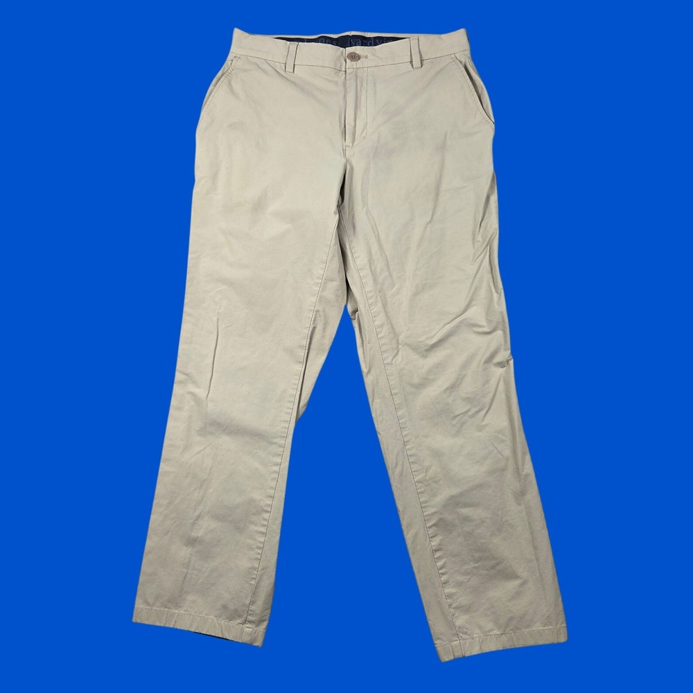 Vineyard Vines Performance Pants Mens 35x30 Tan Fair Stretch Chino Golf Breaker